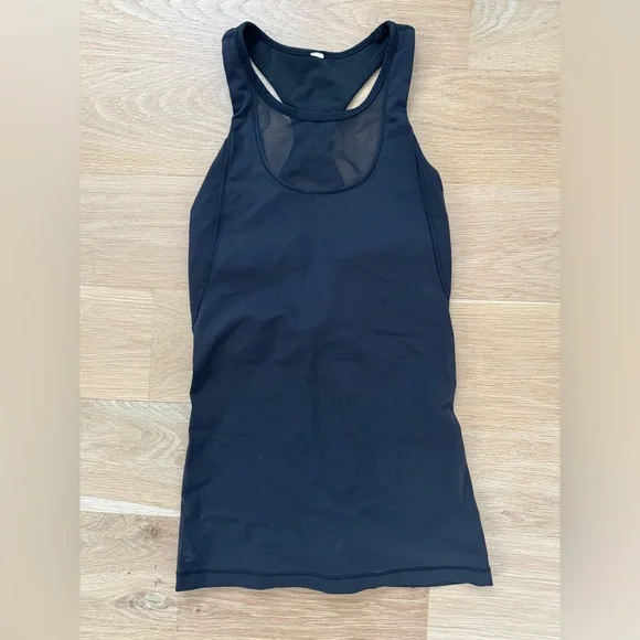 Lululemon Mesh With Me razorback tank top, black, size 4 - Picture 6 of 8